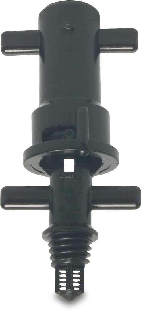 VDL Rückschlagklappe Kunststoff 3/8WW Innengewinde x Außengewinde 5,7cm Schwarz